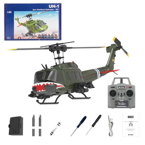 ExploTex YU Xiang UH-1 Huey C032 RC 1/48 Hubschrauber,Flybarless Kunstflughubschrauber-Modell 2.4G 6CH mit Optischer Strömungspositionierung Und Umgekehrter Flugfunktion ExploTex YU Xiang UH-1 Huey C032 RC 1/48 Hubschrauber,Flybarless Kunstflughubschrauber-Modell 2.4G 6CH mit Optischer Strömungspositionierung Und Umgekehrter Flugfunktion von ExploTex