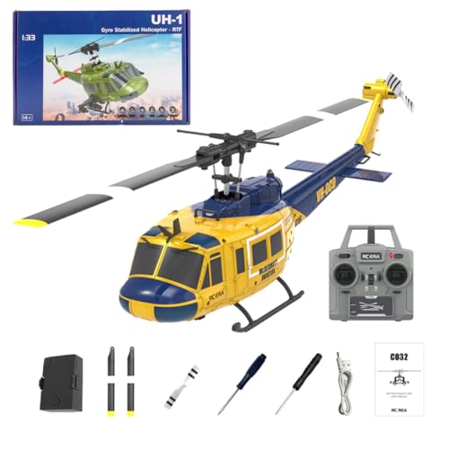 ExploTex YU Xiang UH-1 Huey C032 RC 1/48 Hubschrauber,Flybarless Kunstflughubschrauber-Modell 2.4G 6CH mit Optischer Strömungspositionierung Und Umgekehrter Flugfunktion ExploTex YU Xiang UH-1 Huey C032 RC 1/48 Hubschrauber,Flybarless Kunstflughubschrauber-Modell 2.4G 6CH mit Optischer Strömungspositionierung Und Umgekehrter Flugfunktion von ExploTex