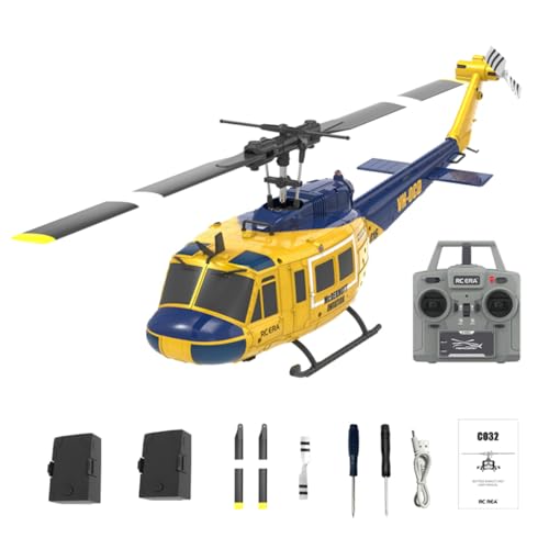 ExploTex YU Xiang UH-1 Huey C032 RC 1/48 Hubschrauber,Flybarless Kunstflughubschrauber-Modell 2.4G 6CH mit Optischer Strömungspositionierung Und Umgekehrter Flugfunktion ExploTex YU Xiang UH-1 Huey C032 RC 1/48 Hubschrauber,Flybarless Kunstflughubschrauber-Modell 2.4G 6CH mit Optischer Strömungspositionierung Und Umgekehrter Flugfunktion von ExploTex