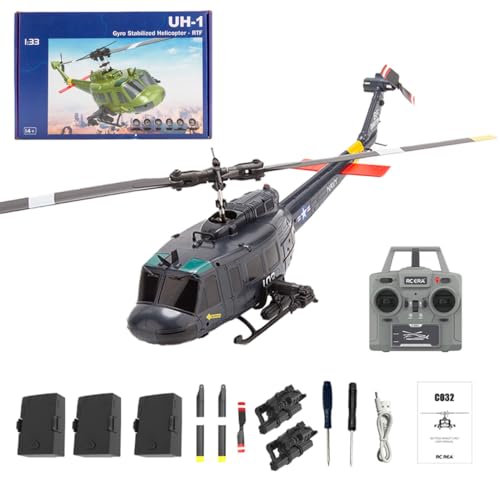 ExploTex YU Xiang UH-1 Huey C032 RC 1/48 Hubschrauber,Flybarless Kunstflughubschrauber-Modell 2.4G 6CH mit Optischer Strömungspositionierung Und Umgekehrter Flugfunktion ExploTex YU Xiang UH-1 Huey C032 RC 1/48 Hubschrauber,Flybarless Kunstflughubschrauber-Modell 2.4G 6CH mit Optischer Strömungspositionierung Und Umgekehrter Flugfunktion von ExploTex
