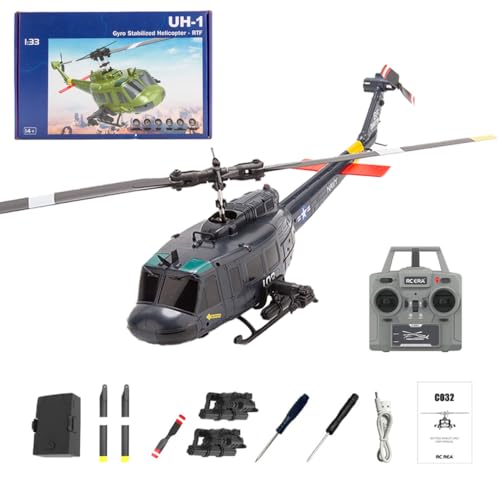 ExploTex YU Xiang UH-1 Huey C032 RC 1/48 Hubschrauber,Flybarless Kunstflughubschrauber-Modell 2.4G 6CH mit Optischer Strömungspositionierung Und Umgekehrter Flugfunktion ExploTex YU Xiang UH-1 Huey C032 RC 1/48 Hubschrauber,Flybarless Kunstflughubschrauber-Modell 2.4G 6CH mit Optischer Strömungspositionierung Und Umgekehrter Flugfunktion von ExploTex