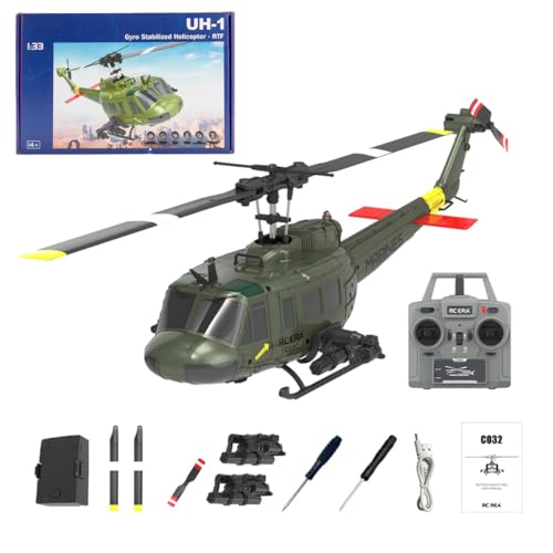 ExploTex YU Xiang UH-1 Huey C032 RC 1/48 Hubschrauber,Flybarless Kunstflughubschrauber-Modell 2.4G 6CH mit Optischer Strömungspositionierung Und Umgekehrter Flugfunktion ExploTex YU Xiang UH-1 Huey C032 RC 1/48 Hubschrauber,Flybarless Kunstflughubschrauber-Modell 2.4G 6CH mit Optischer Strömungspositionierung Und Umgekehrter Flugfunktion von ExploTex