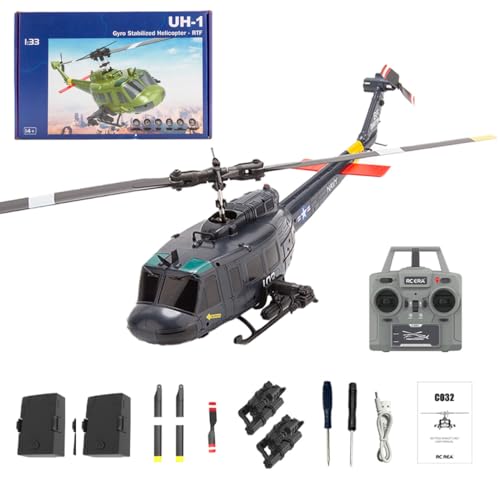 ExploTex YU Xiang UH-1 Huey C032 RC 1/48 Hubschrauber,Flybarless Kunstflughubschrauber-Modell 2.4G 6CH mit Optischer Strömungspositionierung Und Umgekehrter Flugfunktion ExploTex YU Xiang UH-1 Huey C032 RC 1/48 Hubschrauber,Flybarless Kunstflughubschrauber-Modell 2.4G 6CH mit Optischer Strömungspositionierung Und Umgekehrter Flugfunktion von ExploTex