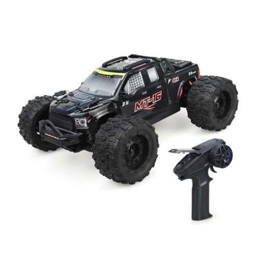 ExploTex ZD Racing MT-16 1/16 Maßstab Brushless RC Truck, Kompatibel mit 3S-Akkus, Hochgeschwindigkeits-Fernbedienungsfahrzeuge für Jugendliche Und Erwachsene（Schwarz） von ExploTex