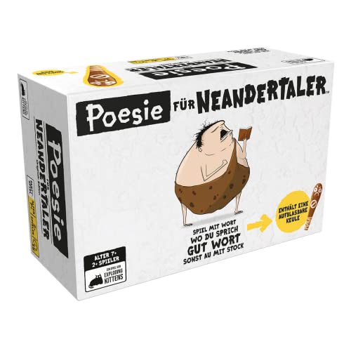 Exploding Kittens, Poesie für Neandertaler, Partyspiel, Kartenspiel, 2+ Spieler, Ab 7+ Jahren, 15 Minuten, Deutsch von Asmodee