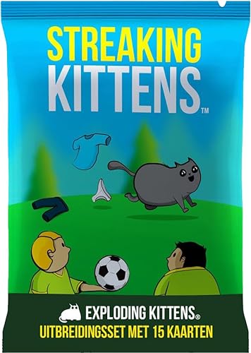 EXPLODING KITTENS - Streaking Kittens NL - Erweiterungsset für das urkomische Spiel Exploding Kittens! - 7+ - DE - von Exploding Kittens