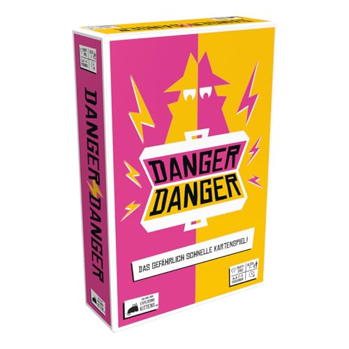 Exploding Kittens, Danger Danger, Partyspiel, Kartenspiel, 2-8 Spieler, Ab 7+ Jahren, 10 Minuten, Deutsch von Exploding Kittens
