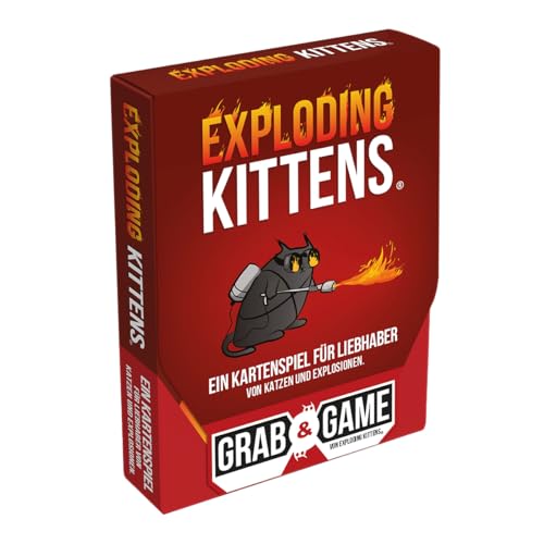 Exploding Kittens, Exploding Kittens: Grab & Game, Partyspiel, Kartenspiel, 2-4 Spieler, Ab 7+ Jahren, 10 Minuten, Deutsch, Mehrfarbig, Bunt von Exploding Kittens