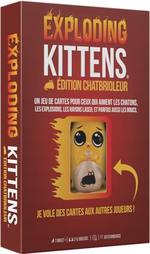 Exploding Kittens - Edition Chatbrioleur – Gesellschaftsspiel – für 2 bis 5 Spieler – ab 7 Jahren – französische Version Exploding Kittens - Edition Chatbrioleur – Gesellschaftsspiel – für 2 bis 5 Spieler – ab 7 Jahren – französische Version von Exploding Kittens