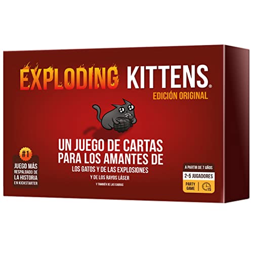 Exploding Kittens | Exploding Kittens Kartenspiel für Katzenliebhaber und Explosionen, ab 7 Jahren, für 2 bis 5 Spieler, 15 Minuten pro Spiel, Spanisch Exploding Kittens | Exploding Kittens Kartenspiel für Katzenliebhaber und Explosionen, ab 7 Jahren, für 2 bis 5 Spieler, 15 Minuten pro Spiel, Spanisch von Exploding Kittens