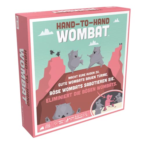Exploding Kittens, Hand-to-Hand Wombat, Partyspiel, 3-6 Spieler, Ab 7+ Jahren, 15 Minuten, Deutsch von Asmodee