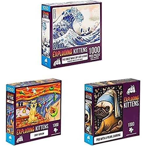 Exploding Kittens Jigsaw Puzzle Bundle | Art Selection with Housing Boom Jigsaw Puzzle for Adults, Cat Puzzles for Family Fun & Game Night von Exploding Kittens