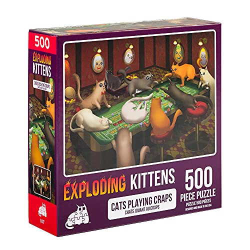 Exploding Kittens Jigsaw Puzzles for Adults -Cats Playing Craps - 500 Piece Jigsaw Puzzles For Family Fun & Game Night von Exploding Kittens