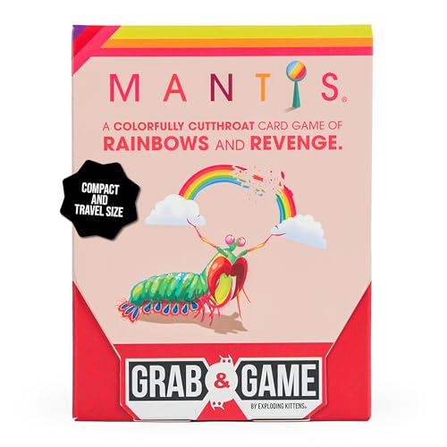 Exploding Kittens Mantis Grab & Game by Pocket-Sized Party Game with Vibrant Art & Addictive Gameplay for 2-4 Players Ages 7+ - Ideal Travel Game for Families on The Go Exploding Kittens Mantis Grab & Game by Pocket-Sized Party Game with Vibrant Art & Addictive Gameplay for 2-4 Players Ages 7+ - Ideal Travel Game for Families on The Go von Exploding Kittens