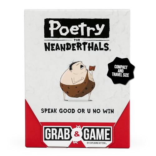 Exploding Kittens Poetry for Neanderthals Grab & Game by Laugh-Out-Loud Card Games for Families & Party Games Ages 7+ - 60 Cards, 200+ Words, Single-Syllable Guessing Fun for Parties & Groups von Exploding Kittens