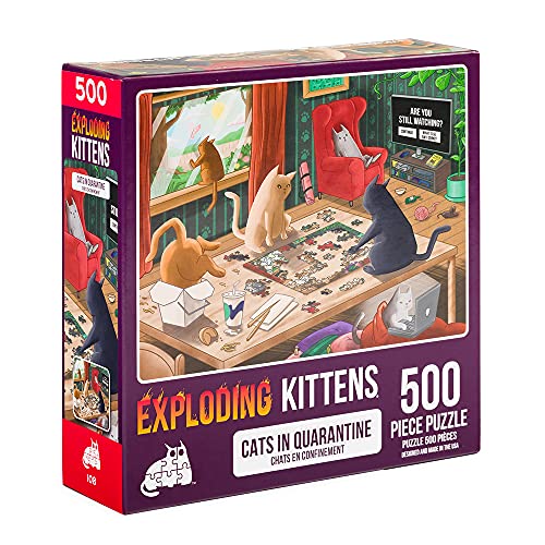 Exploding Kittens Jigsaw Puzzles for Adults -Cats in Quarantine - 500 Piece Jigsaw Puzzles For Family Fun & Game Night von Exploding Kittens
