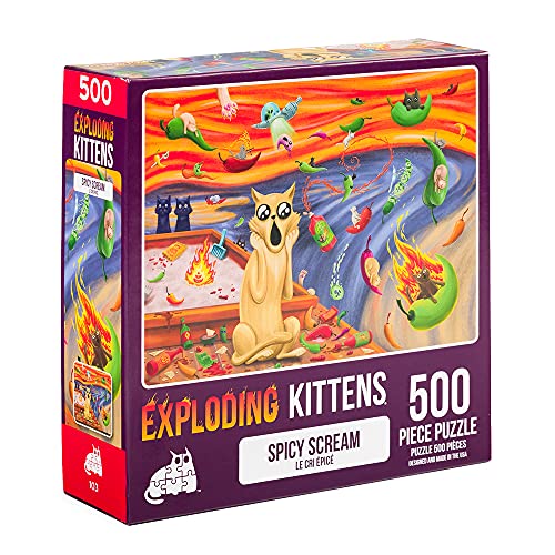 Exploding Kittens Jigsaw Puzzles for Adults -Spicy Scream - 500 Piece Jigsaw Puzzles For Family Fun & Game Night von Exploding Kittens