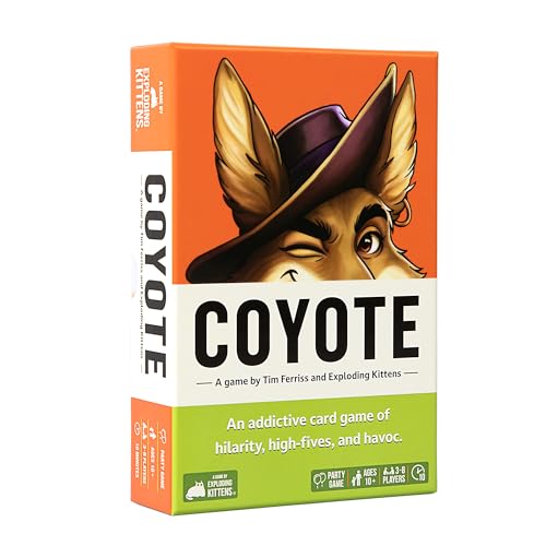 Exploding Kittens Tim Ferriss and Present Coyote, 10 Minutes, Coyote Card Game, Party Games, Ages 10+, 3-8 Players Exploding Kittens Tim Ferriss and Present Coyote, 10 Minutes, Coyote Card Game, Party Games, Ages 10+, 3-8 Players von Exploding Kittens