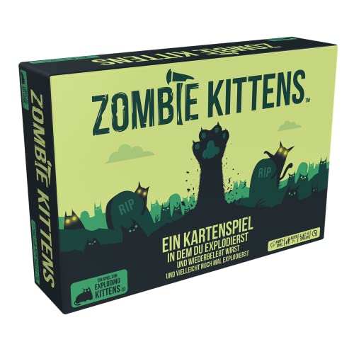 Exploding Kittens, Zombie Kittens, Partyspiel, Kartenspiel, 2-5 Spieler, Ab 7+ Jahren, 15 Minuten, Deutsch von Asmodee