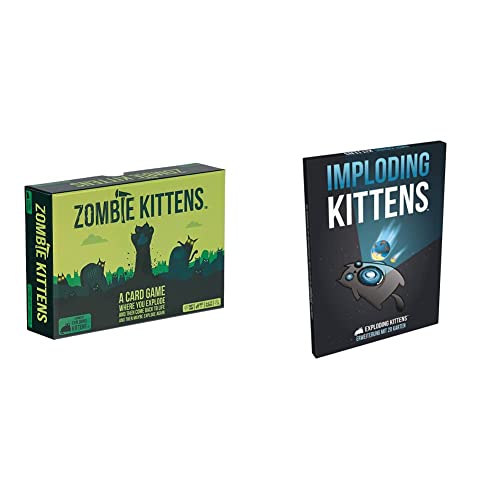 Exploding Kittens Zombie Kittens & Asmodee Imploding Kittens | Erweiterung | Partyspiel | Kartenspiel | 2-6 Spieler | Ab 7+ Jahren | 15+ Minuten Spielzeit | Deutsch von Exploding Kittens