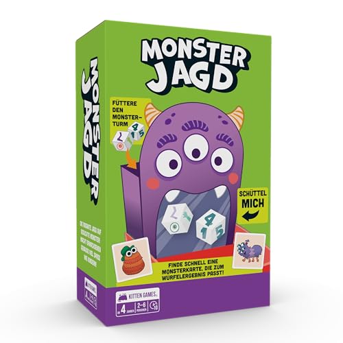 Exploding Kittens präsentiert: Monsterjagd. EIN Würfelspiel der Übereinstimmungen für 2–6 Personen ab 4 Jahren – Lustiger Spieleabend mit der Familie, kreatives Spielen für Kinder von Exploding Kittens