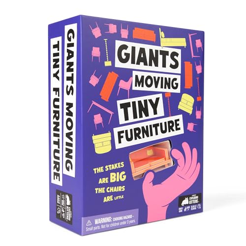 Exploding Kittens präsentiert: Riesen räumen Mini-Möbel. Das Partyspiel mit großem Druck – Familien-Teamspiel für 3–8 Personen ab 7 Jahren – Spaß für Erwachsene, Teenager und Kinder Exploding Kittens präsentiert: Riesen räumen Mini-Möbel. Das Partyspiel mit großem Druck – Familien-Teamspiel für 3–8 Personen ab 7 Jahren – Spaß für Erwachsene, Teenager und Kinder von Exploding Kittens