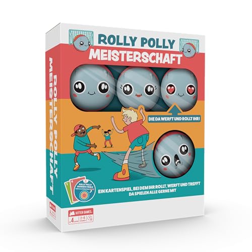 Exploding Kittens präsentiert: Rolly Polly Meisterschaft. Kartenspiel für 2–6 Personen ab 4 Jahren – Perfektes aktives Familien-Kartenspiel für den Spieleabend mit Kindern und nur 10 Minuten Spielzeit von Exploding Kittens