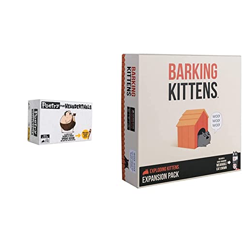 Exploding Kittens Poetry for Neanderthals by Card Games for Adults Teens & Kids & Barking Kittens Expansion Pack by Card Games for Adults Teens & Kids von Exploding Kittens