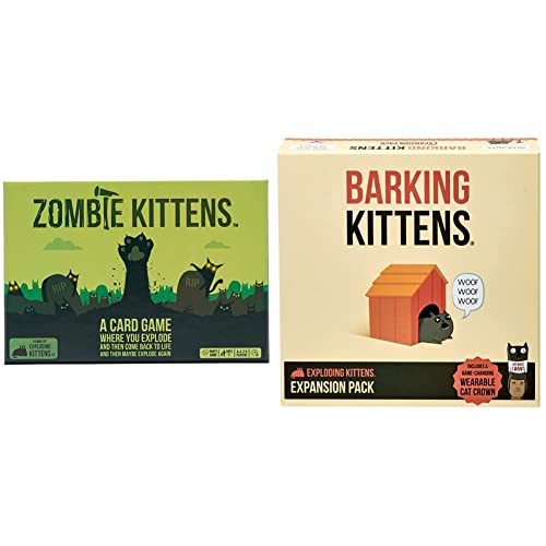 Exploding Kittens Zombie Kittens & Barking Kittens Expansion Pack by Card Games for Adults Teens & Kids - Fun Family Games - A Russian Roulette Card Game von Exploding Kittens