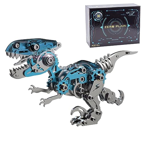 Explorers 3D Metall Puzzle, 160 Teile Metall 3D Velociraptor Puzzle Modellbausatz für Erwachsene Teens, Kreative, Blau von Explorers