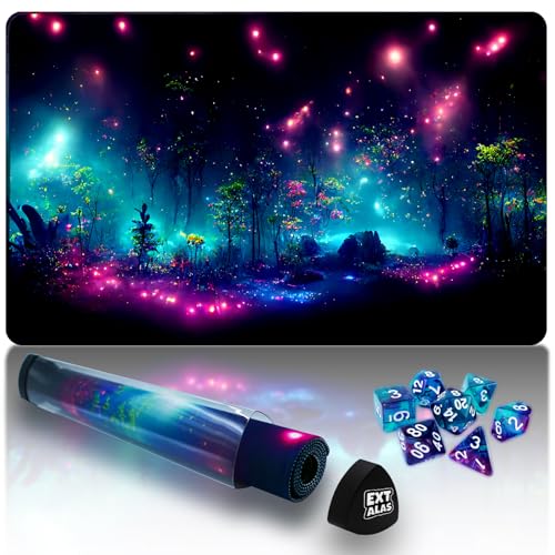 Extalas MTG Playmat TCG Playmat - Inklusive Aufbewahrungsröhre und 7 Würfel-Erlebnis-Qualität und Kantenverriegelung, wasserdichte und rutschfeste Matte! (Spielmatte ohne Zonen, 1-Pretty Purple Extalas MTG Playmat TCG Playmat - Inklusive Aufbewahrungsröhre und 7 Würfel-Erlebnis-Qualität und Kantenverriegelung, wasserdichte und rutschfeste Matte! (Spielmatte ohne Zonen, 1-Pretty Purple von Extalas