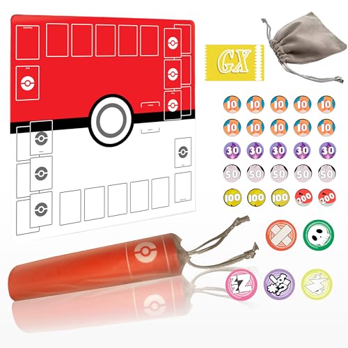 Extalas Spielmatte für Sammelkartenspiel - 2-Spieler-Trainermatte mit 31 Schadenszählern und professioneller Aufbewahrungstasche Extalas Spielmatte für Sammelkartenspiel - 2-Spieler-Trainermatte mit 31 Schadenszählern und professioneller Aufbewahrungstasche von Extalas