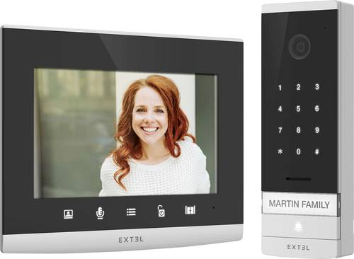 Extel CODE Connect Video-Türsprechanlage WLAN Komplett-Set Schwarz, Glas von Extel