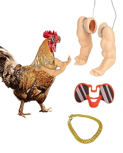 Extguds Hühnerarme, ein lustiges Hühnerarm-Spielzeug mit Chicken Peepers und Hühner-Halskette, ein Set von Haustier-Streich-Rollenspiel-Kostümen von Extguds