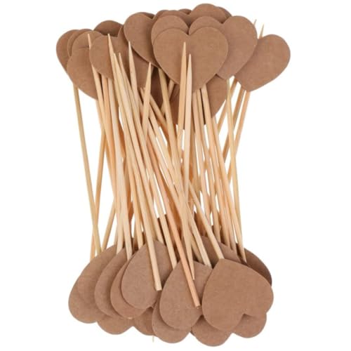100pcs rustikaler Vintage Kraft Herz Hochzeit Brautdusche Cupcake Picks TOPPER 100pcs rustikaler Vintage Kraft Herz Hochzeit Brautdusche Cupcake Picks TOPPER von Eyccier
