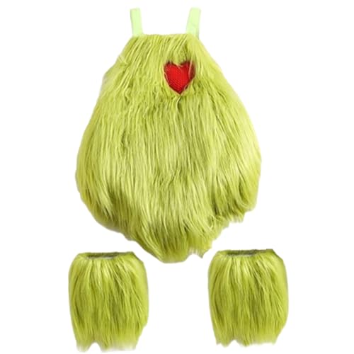 Eyccier 1Set Green Monster Kostüm für Kinder 6-12 Monate Plüschkindmonster Kostüm mit Herzdekoration süßes Monster Kostüm für Weihnacht Halloween Cosplay von Eyccier