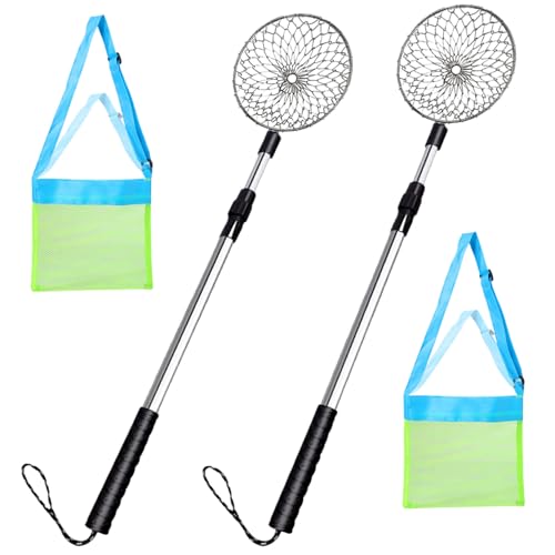 Eyccier 4pcs/Set Beach Beschusswerkzeuge mit Mesh Beach Bag Edelstahlsand Sifter mit feinem Netz Teleskop tragbarer Handheld zum Sammeln von Muscheln... von Eyccier