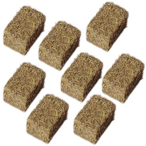 Eyccier 8pcs Miniatur -Heuballen Simulation Holz DIY Dekoratives falsches Heu für Kunsthandwerk Faux Mini Heuballen für Dollhouse Toy Farm, Rechteck von Eyccier