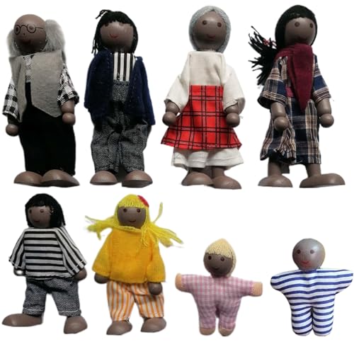 Eyccier Dollhouse People 8 Family Figuren Holzpuppen poable niedliche Puppenhaus -Persönlichkeiten Set Schwarze Puppe vor, Spielen für Mädchen Jungen Kinder Puppenhaus Accessoires SPI.. Eyccier Dollhouse People 8 Family Figuren Holzpuppen poable niedliche Puppenhaus -Persönlichkeiten Set Schwarze Puppe vor, Spielen für Mädchen Jungen Kinder Puppenhaus Accessoires SPI.. von Eyccier