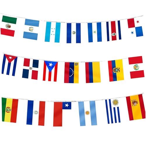 Eyccier Spanische Klassenzimmerdekorationen 19.7ft akribische Polyester -String -Flaggen 7, 9x11, 8 Zoll 20 spanischsprachige Landflaggen für traditionelle Monate und kulturelle Ereignisse. Eyccier Spanische Klassenzimmerdekorationen 19.7ft akribische Polyester -String -Flaggen 7, 9x11, 8 Zoll 20 spanischsprachige Landflaggen für traditionelle Monate und kulturelle Ereignisse. von Eyccier