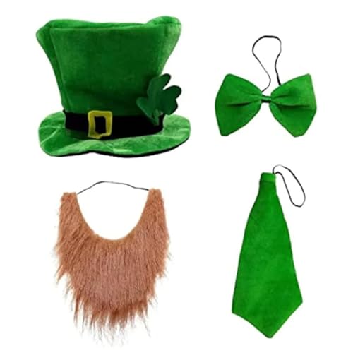 Eyccier St. Patrick Kostüm Set mit Top -Hut -Bart -Fliege Krawatte für das irische Festival Accessoire 4pcs. Eyccier St. Patrick Kostüm Set mit Top -Hut -Bart -Fliege Krawatte für das irische Festival Accessoire 4pcs. von Eyccier