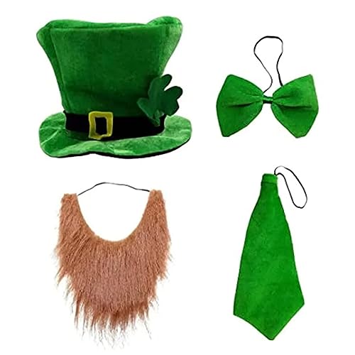 Eyccier St. Patrick Kostüm Set mit Top -Hut -Bart -Fliege Krawatte für irisches Festival Accessoire 4pcs Eyccier St. Patrick Kostüm Set mit Top -Hut -Bart -Fliege Krawatte für irisches Festival Accessoire 4pcs von Eyccier