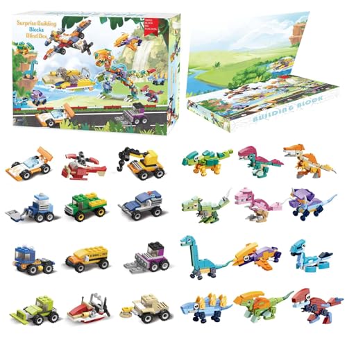 Eyccier Weihnachtsab Adventskalender Kinder -Adventskalender 2023 Auto ＆ Dino 24pcs Spielzeug Weihnachtsbaum Plastik von Eyccier