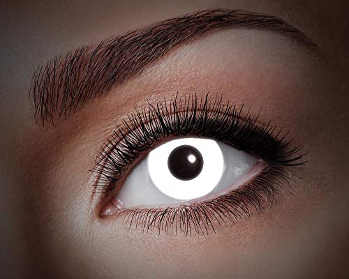 Eyecatcher UV Kontaktlinsen - Flash White U70 | Farbige 1-Monatslinsen | Karneval Halloween Cosplay von Eyecatcher