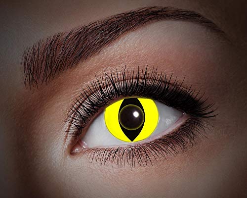 Eyecatcher UV Kontaktlinsen - Flash Yellow Cat U78 | Farbige 1-Monatslinsen | Karneval Halloween Cosplay von Eyecatcher