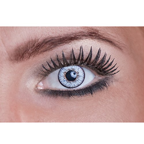 Farbige Jahres Kontaktlinsen, "Ocean Blue", 1 Paar, Ohne Stärke, gratis Behälter von Eyecatcher