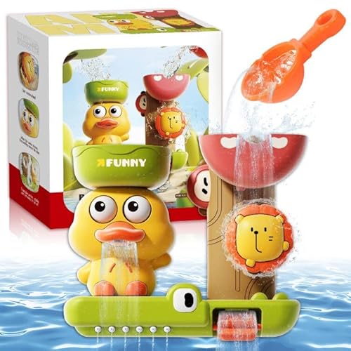 Badewannenspielzeug Kinder,Cute Duck-Dusche Badespielzeug Set,Rotierende Augen Spaß Duschwasser Sprühspielzeug,1-3 Jahr Mädchen Junge Wasse Kinder Spielzeug, Badewannenspielzeug ab 6-18 Monate von Eymobad