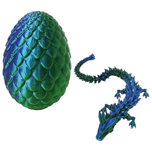 Eymobad 3D-gedrucktes Drachenei,Geheimnisvolle Drachen Spielzeug Realistische,3D Drache im Ei,Überraschung Easter Dracheneier Wohnkultur(Grün) von Eymobad