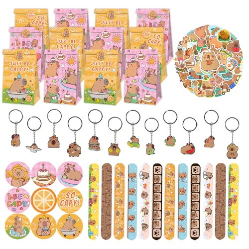 Eymobad 86 Stück Capybara Kinder Geburtstag Party Geschenke, Capybara Party Favour Supplies,Mit Capybara Geschenktüten Aufkleber Armband Schlüsselanhänger,für Capybara Thema Geburtstagspart Eymobad 86 Stück Capybara Kinder Geburtstag Party Geschenke, Capybara Party Favour Supplies,Mit Capybara Geschenktüten Aufkleber Armband Schlüsselanhänger,für Capybara Thema Geburtstagspart von Eymobad