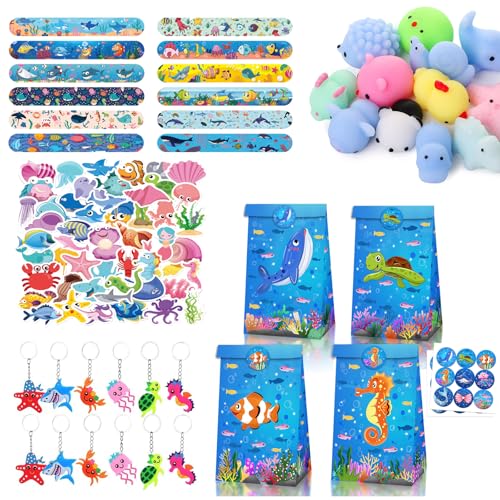 Eymobad Meerestiere Party Mitgebsel,98Pcs Ozean Party geburtstag mitgebsel,Ozeantiere Schlüsselanhänger Schnapparmband Aufkleber Geschenktüten,für Mädchen Jungen Party Zubehör Eymobad Meerestiere Party Mitgebsel,98Pcs Ozean Party geburtstag mitgebsel,Ozeantiere Schlüsselanhänger Schnapparmband Aufkleber Geschenktüten,für Mädchen Jungen Party Zubehör von Eymobad